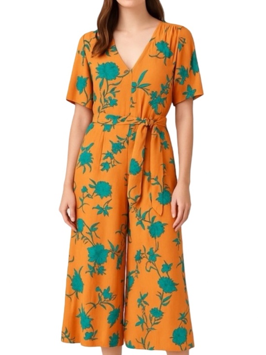 Anthropologie Pants - Anthropologie x Current Air flowy floral printed jumpsuit romper with belt